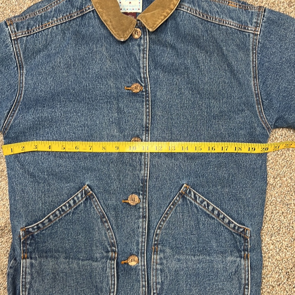 Blue Denim Jean Jacket with Tan Collar - Picture 9 of 14
